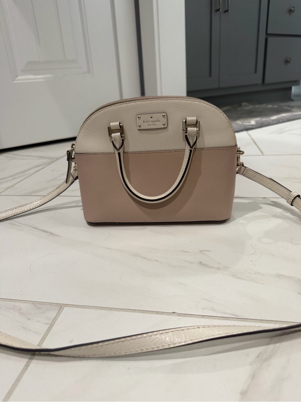 Kate Spade Two-Tone Cream & Blush Dome Satchel